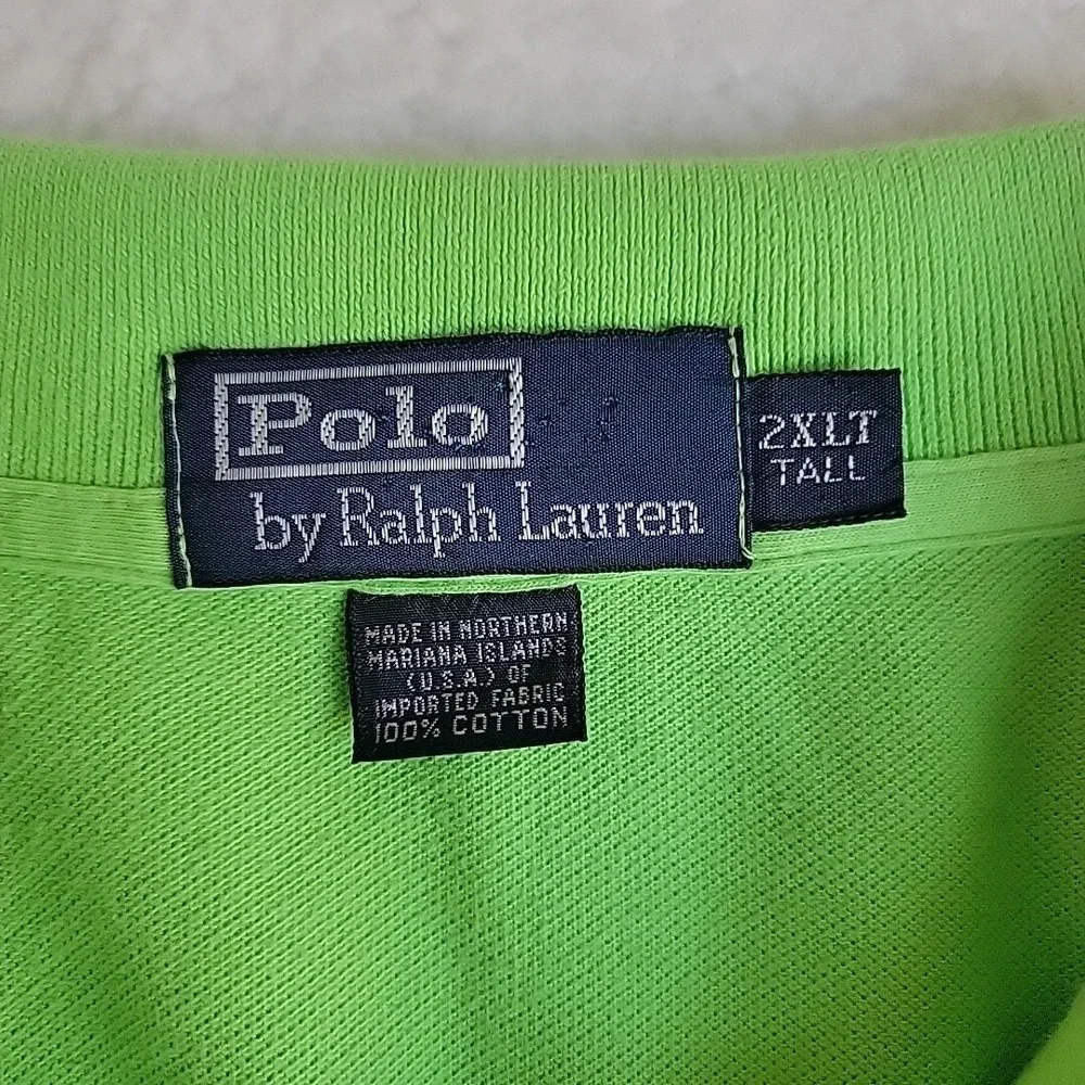 Polo Ralph Lauren Big &‎ Tall 2XLT Vintage Green Short Sleeve Polo Cotton